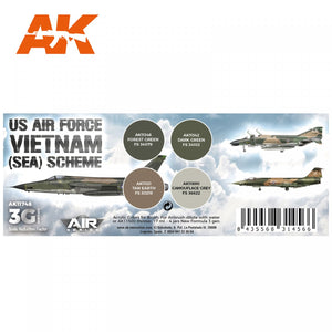 AK Interactive AK11748 US AIR FORCE ASIE DU SUD-EST (MER) SCHEME 4x17 ml – Bild 2
