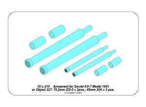Armement Aber 35L-210 pour KV-7 soviétique : 2 canons de 76 mm ; 2 canons de 45 mm (échelle 1/35) – Bild 4