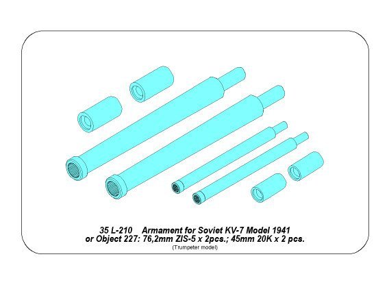 Armement Aber 35L-210 pour KV-7 soviétique : 2 canons de 76 mm ; 2 canons de 45 mm (échelle 1/35) – Bild 4