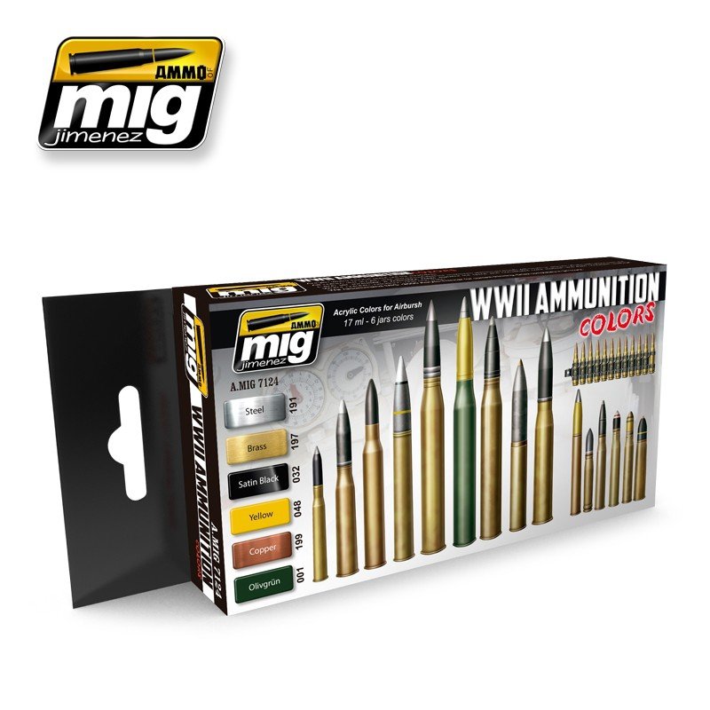 AMMO Mig 7124 WWII AMMUNITION COLORS 6x17ml – zdjęcie 2