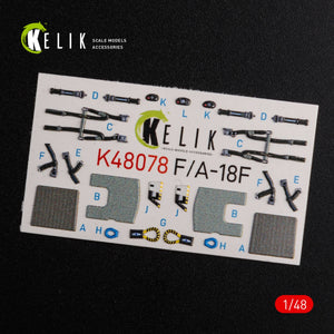 Décalcomanies 3D pour l&amp;#39;intérieur du F/A-18F Super Hornet (KELIK K48078) pour la maquette MENG au 1/48  – image 3