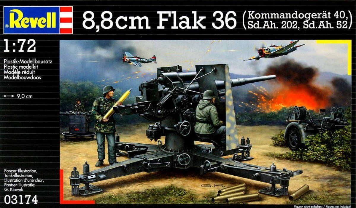 Revell 03174 8.8 cm Flak 36 (Fire Director 40, Sd.Ah. 202 &amp; 52) (1/72)