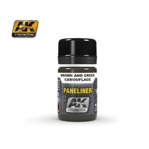 AK Interactive AK2071 PANELINER POUR CAMOUFLAGE MARRON ET VERT 35 ml