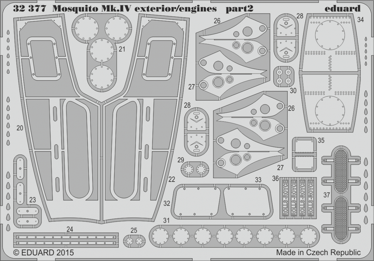 Eduard 32377 Mosquito Mk. IV extérieur/moteurs 1/32 HK MODELS