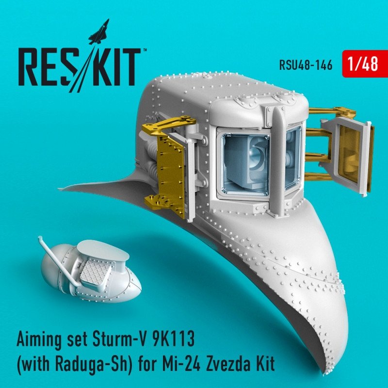 RESKIT RSU48-0146 Set de visée Sturm-V 9K113 (avec Raduga-Sh) pour kit Mi-24 Zvezda 1/48