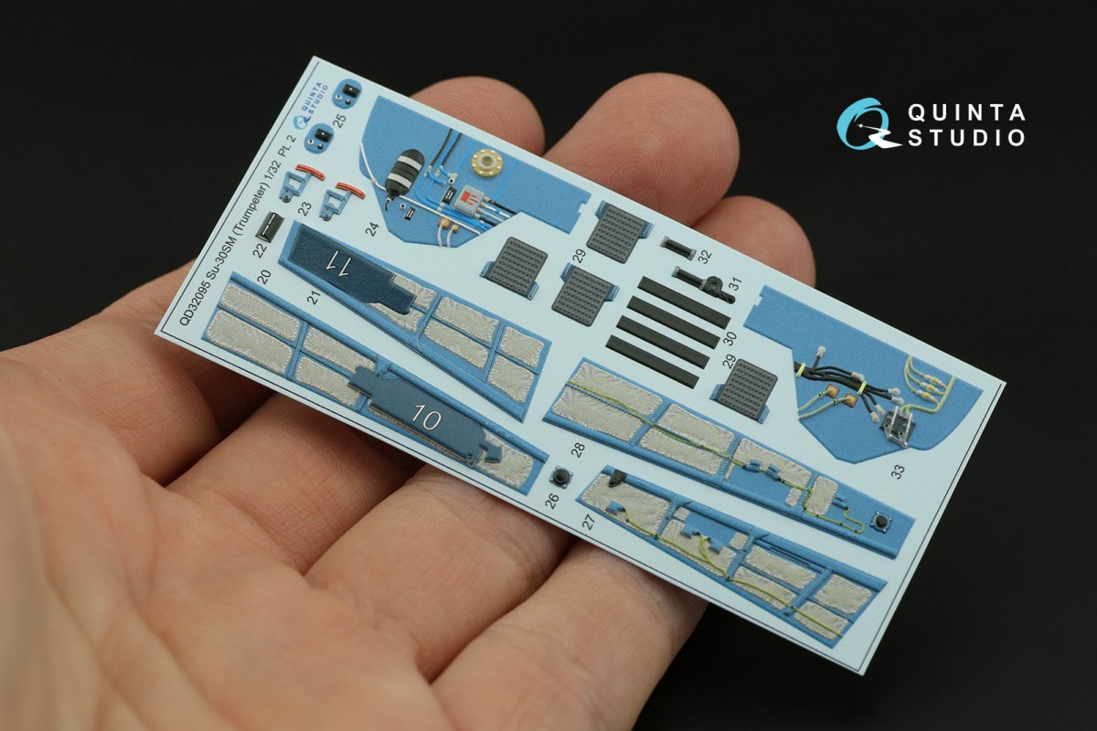 Intérieur imprimé en 3D et coloré sur papier décalcomanie Quinta Studio QD32095 Su-30SM (conversion pour Trumpeter Su-30MKK) 1/32  – immagine 6