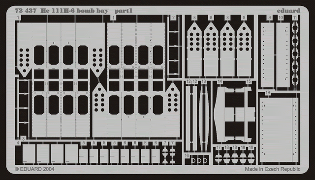 Eduard 72437 He 111H-6 soute à bombes 1/72 HASEGAWA