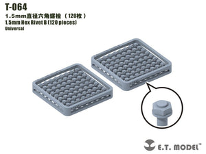 Rivet hexagonal ET modèle T-064 1,5 mm (240 pièces) (rivets)