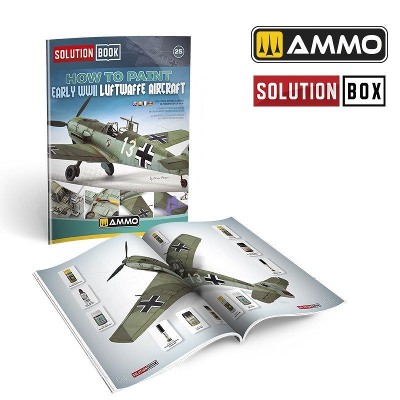 AMMO by Mig Jimenez 6530 SOLUTION BOOK 25 - How to Paint Early WWII Luftwaffe Aircraft (English, Spanish, French & German)