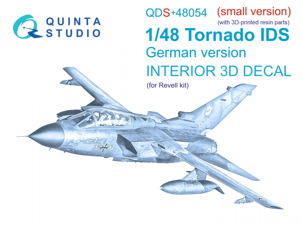 Intérieur imprimé en 3D et coloré sur papier décalcomanie (Revell) pour le Tornado IDS allemand de Quinta Studio QDS+48054 (petite version) (avec pièces en résine imprimées en 3D) 1/48