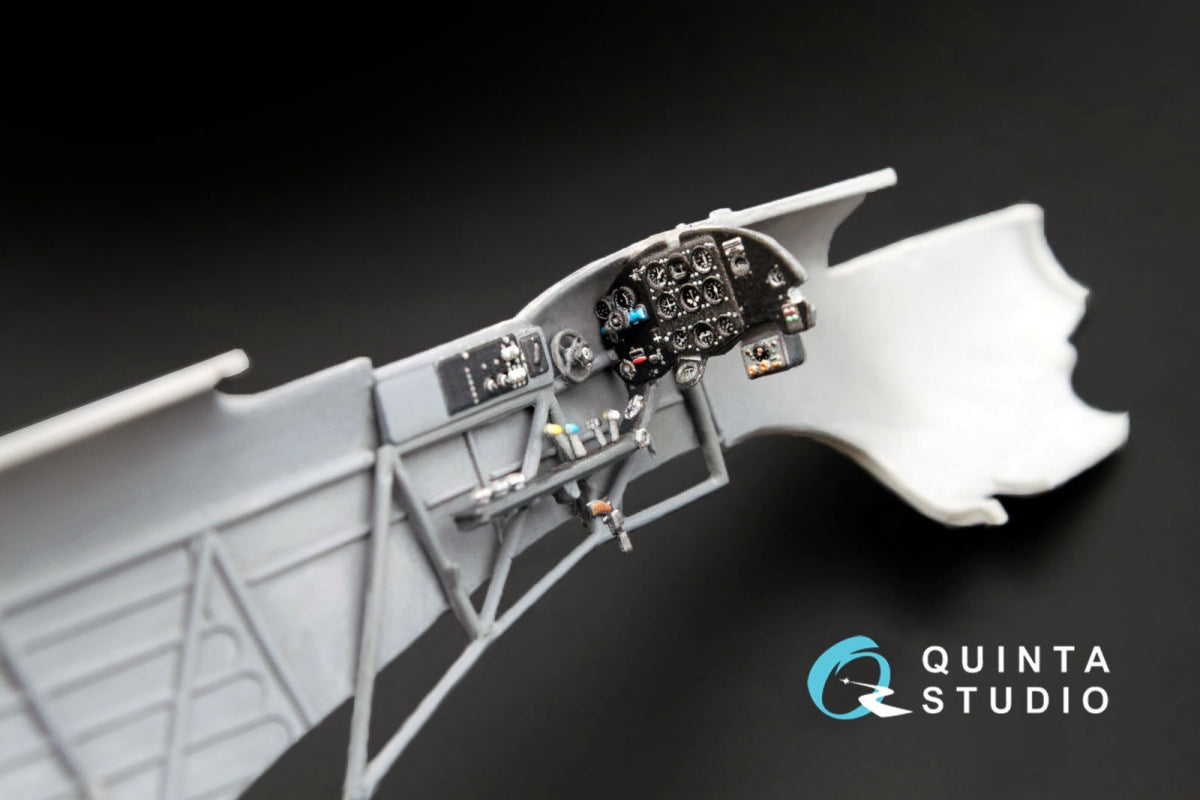 Intérieur imprimé en 3D et coloré sur papier décalcomanie pour le Yak-1B (fin de production) de Quinta Studio QD48004 (compatible avec tous les kits) à l&amp;#39;échelle 1/48.  – image 9