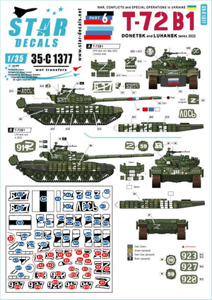 Star Decals 35-C1377 Guerre en Ukraine n° 6 T-72 B1 1/35