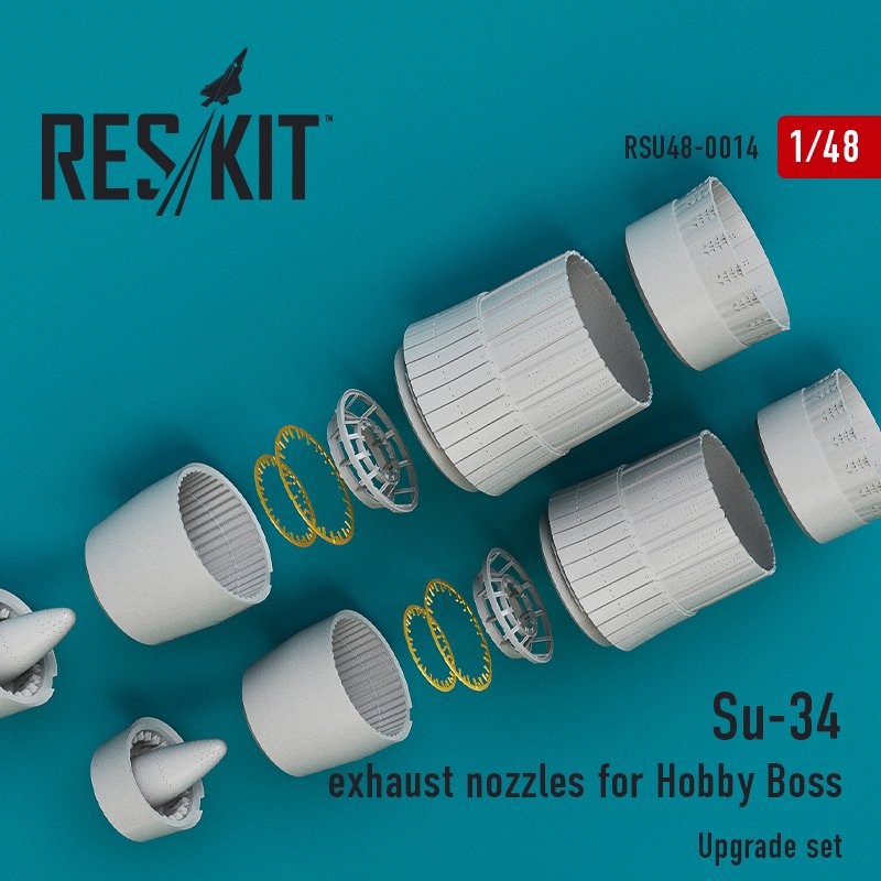 RESKIT RSU48-0014 Buses d&amp;#39;échappement Su-34 pour maquette Hobby Boss 1/48