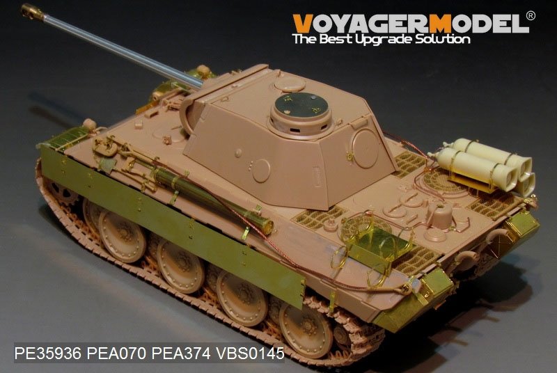 Maquette Voyager PE35936 Panther D allemand de la Seconde Guerre mondiale avec réservoirs de carburant « Stadtgas » (de base pour MENG TS-038 au 1/35) – Bild 8