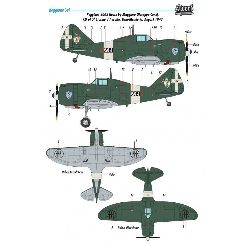 Épée 72110 Reggiane Fighter 6 pièces 1/72 – image 6