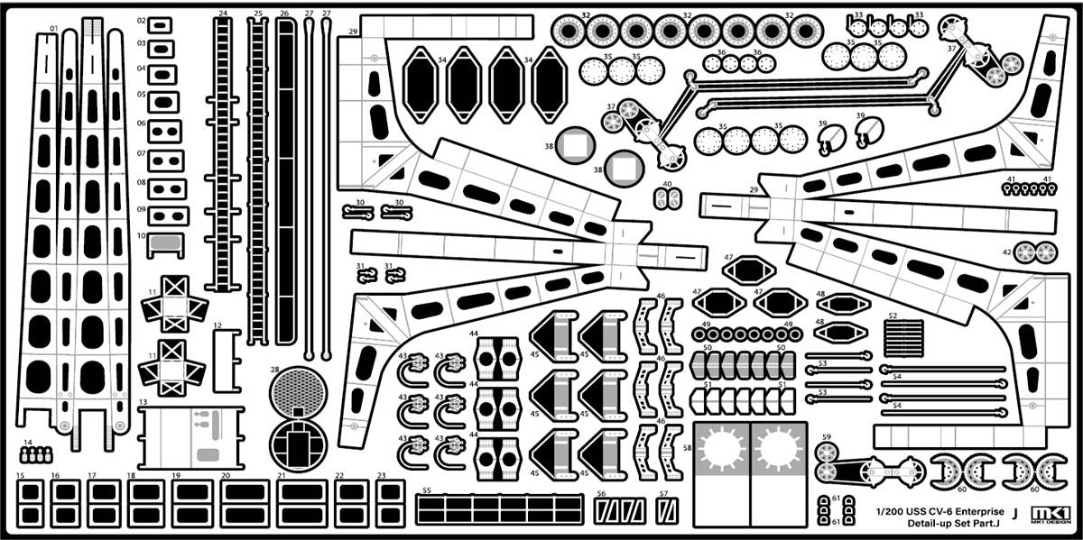 MK1 Design MD-20022 USS CV-6 Enterprise DX with Full Wooden Deck for Trumpeter 1/200 – zdjęcie 79