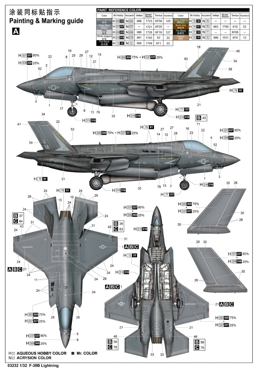 Trumpeter 03232 F-35B Lightning 1/32 – zdjęcie 3