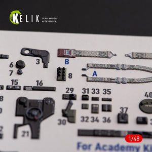 KELIK K48108 P-38F « Lightning » - décalcomanies 3D intérieures pour maquette Academy au 1/48 – Bild 8