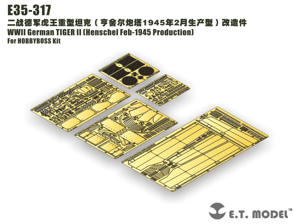 Maquette ET Model E35-317 Tigre II allemand de la Seconde Guerre mondiale, Henschel, février 1945, pour kit HOBBYBOSS au 1/35