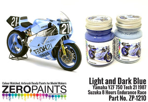 Kit de peinture Zero Paints ZP-1210 Bleu clair et bleu foncé pour Yamaha YZF 750 Tech 21 (2 x 30 ml) – immagine 3
