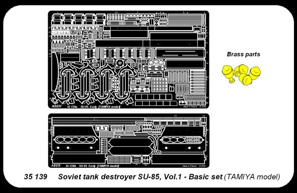 Aber 35139 canon de char soviétique SU-85 partie 1 ensemble de base (TAM) (1/35) – imagen 4