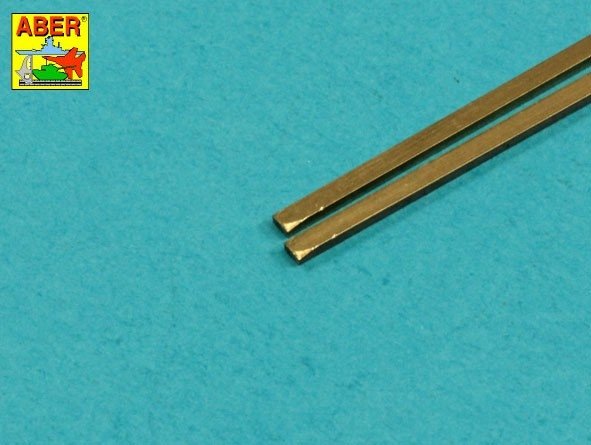 Tiges carrées en laiton Aber KR15 KR-15, longueur 1,5 mm, 245 mm x 2