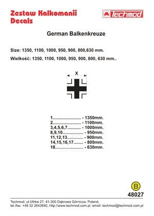 Techmod 48027 - Balkenkreuze de la Luftwaffe allemande (1/48) – image 2