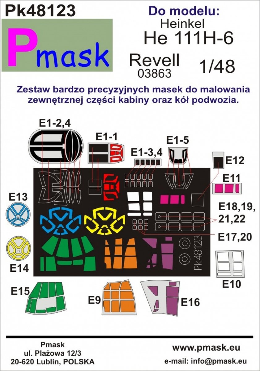 Masque P PK48123 He 111H-6 (Revell 03863) 1/48