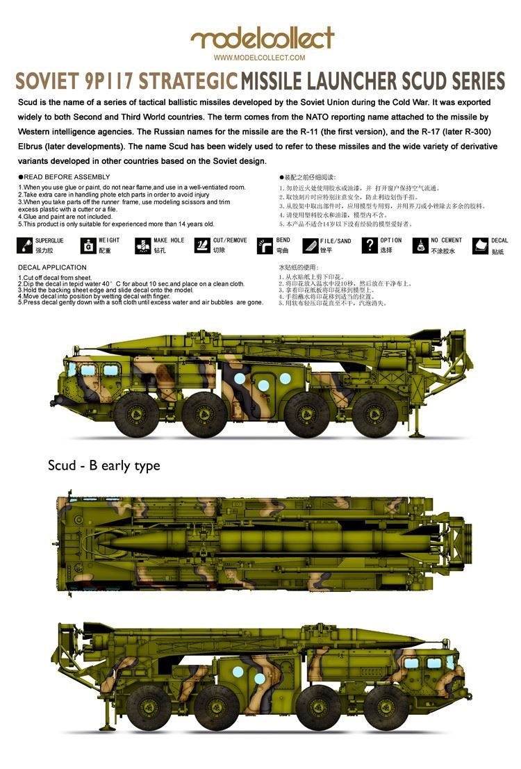 Modelcollect UA72138 Lanceur soviétique (9P117M1) avec roquette R17 du système de missiles 9K72 « ELBRUS » (SCUD B) 1/72 – immagine 2