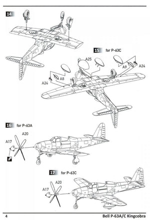 Dora Wings 14401 BELL P-63A P-63C KINGCOBRA Fighter KIT DOUBLE 1/144 – immagine 4