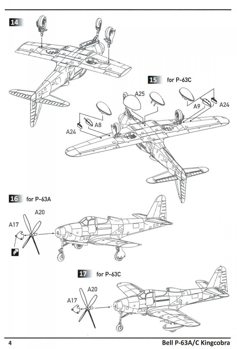 Dora Wings 14401 BELL P-63A P-63C KINGCOBRA Fighter KIT DOUBLE 1/144 – immagine 4