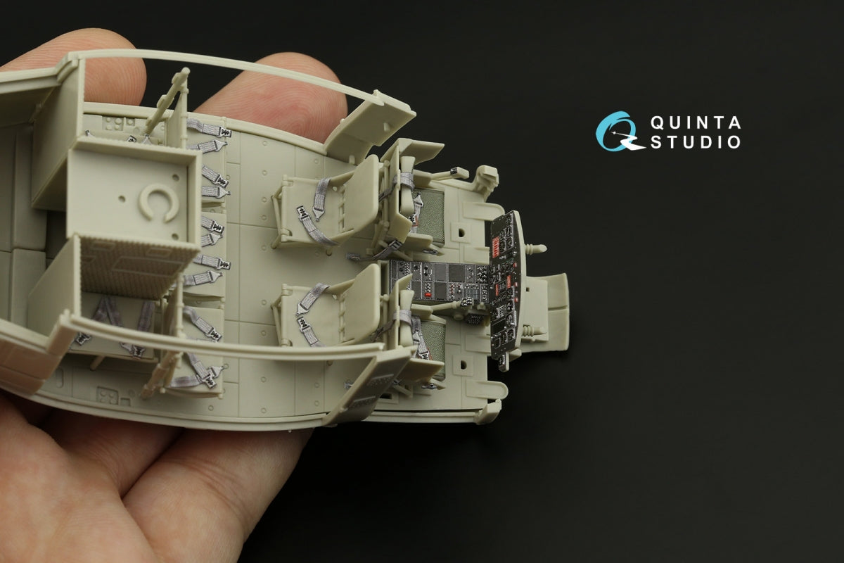 Intérieur coloré imprimé en 3D sur papier décalcomanie Quinta Studio QD48267 UH-1D (KittyHawk) 1/48 – imagen 12