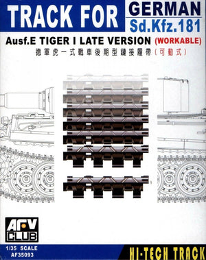 AFV Club 35093 Maillon de chenille fonctionnel pour char allemand Tiger I version tardive de la Seconde Guerre mondiale, échelle 1/35