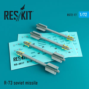 RESKIT RS72-0017 R-73 MISSILES SOVIÉTIQUES (4 PIÈCES) 1/72