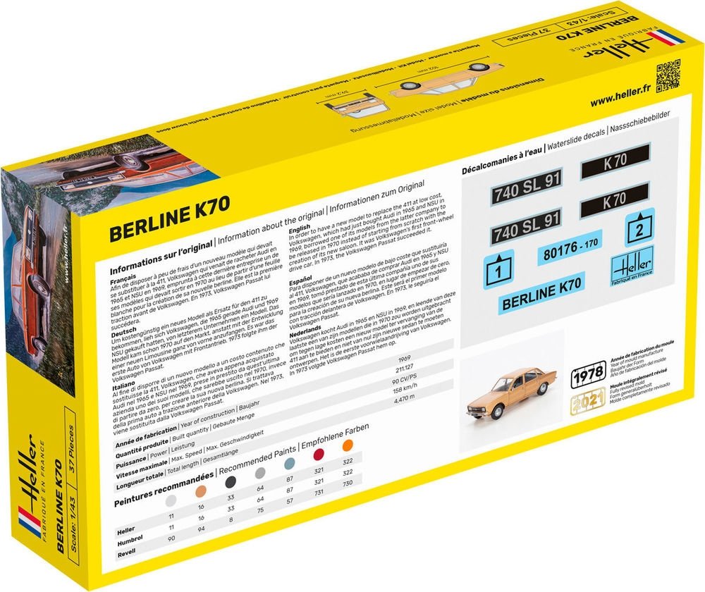 Heller 56176 Kit de démarrage - Berline K70 1/43 – immagine 2