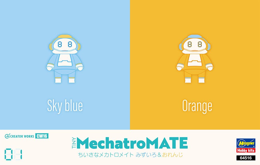 Hasegawa 64516 Creator Works Tiny MechatroMate 01 Bleu ciel et orange