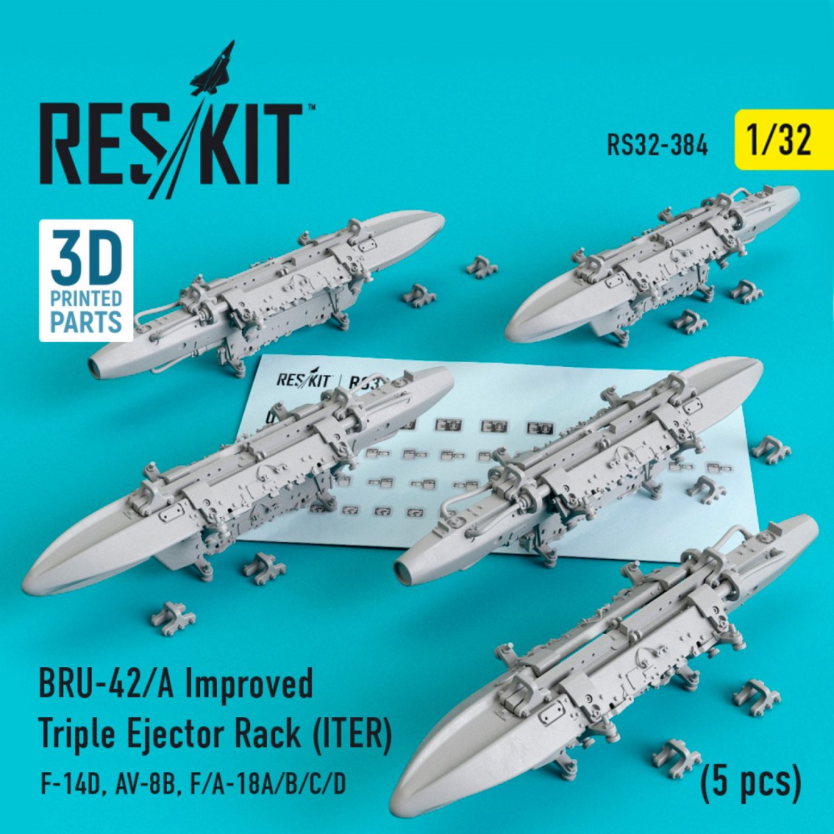 RESKIT RS32-0384 BRU-42/A RACK D&amp;#39;ÉJECTEUR TRIPLE AMÉLIORÉ (ITER) (5 PIÈCES) 1/32