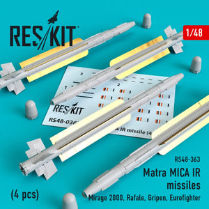 RESKIT RS48-0363 MISSILES IR MATRA MICA (4 PIÈCES) 1/48