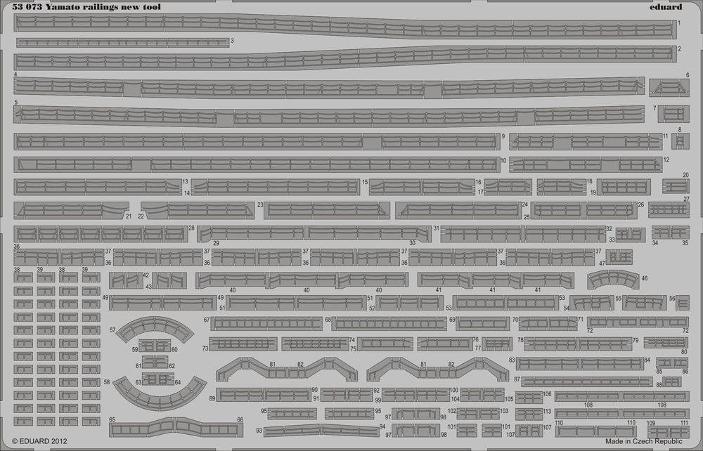 Rambardes Eduard 53073 Yamato - nouvel outil 1/350 Tamiya