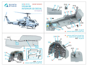 Intérieur imprimé en 3D et coloré sur papier décalcomanie Quinta Studio QDS-35153 AH-1W (Trumpeter) (Petite version) 1/35 – image 2