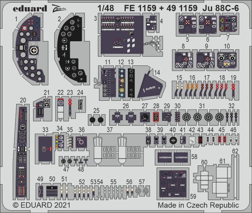 Maquette Eduard FE1159 Ju 88C-6 pour ICM au 1/48