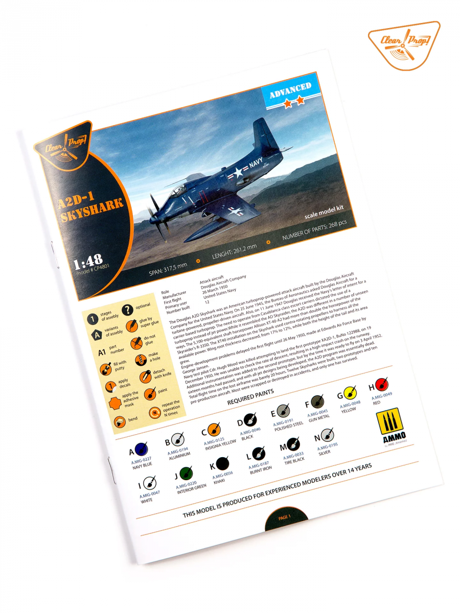 Propulseur transparent ! Kit avancé CP4801 A2D-1 Skyshark ADVANCED au 1/48 – immagine 6