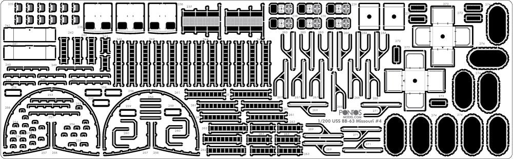 Pontos 23002F1 USS BB-63 Missouri 1945 Kit de détails (Pont en bois teinté teck) (1/200) – image 8