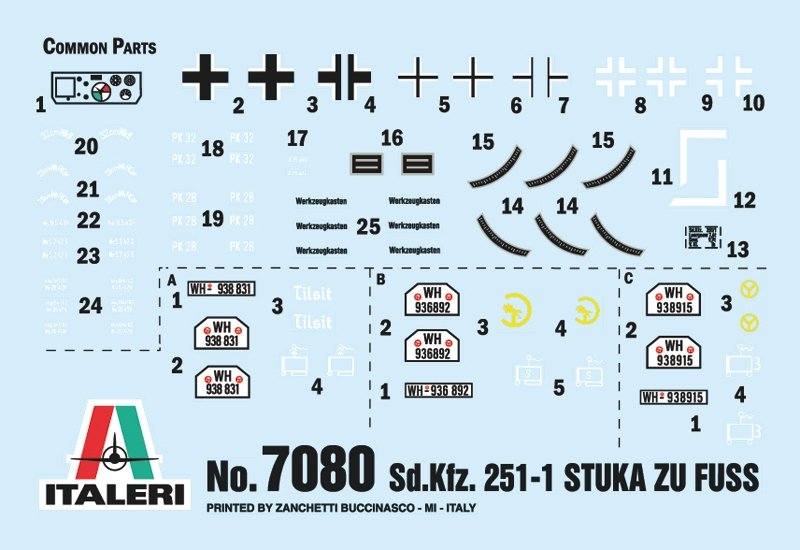 Italeri 7080 SD. Kfz. 251/1 Wurfrahmen Stuka zu Fuss 1/72 – imagen 5
