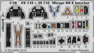 Intérieur du Mirage III E d&amp;#39;Eduard FE742, maquette cinétique au 1/48