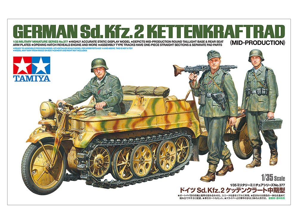 Tamiya 35377 allemand Sd.Kfz.2 Kettenkraftrad mi-production 1/35 – image 2