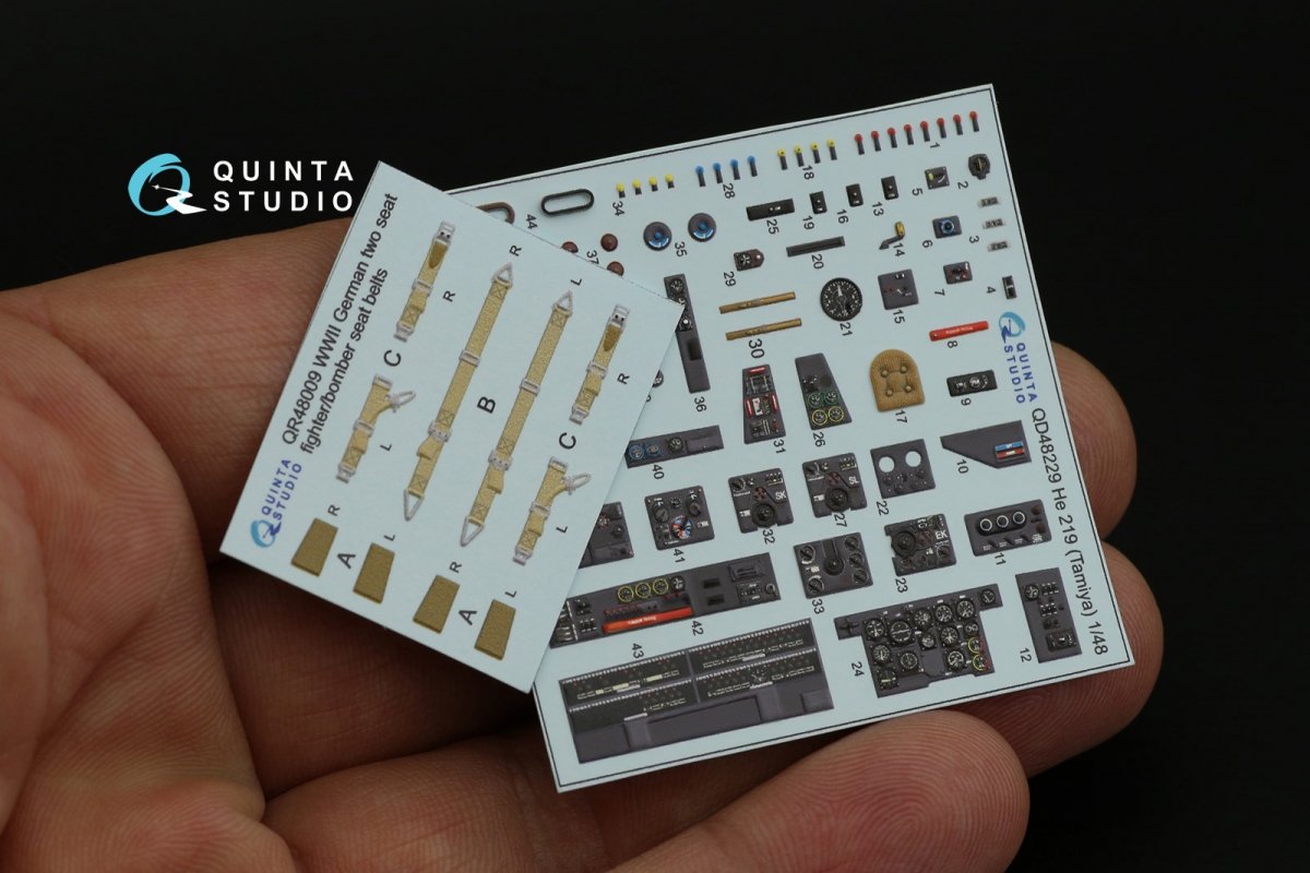 Intérieur imprimé en 3D et coloré sur papier décalcomanie Quinta Studio QD48229 He 219 (Tamiya) 1/48 – image 12