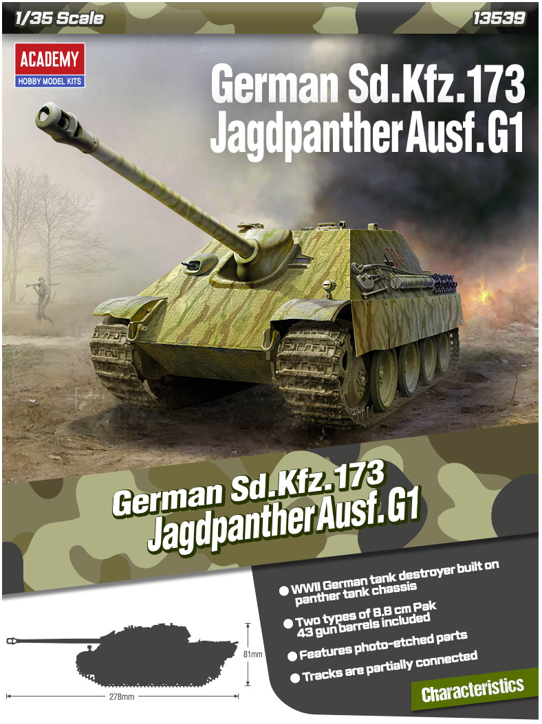 Academy 13539 German Sd.Kfz. 173 Jagdpanther Ausf.G1 1/35 – zdjęcie 2