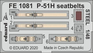 Ceintures de sécurité Eduard FE1081 P-51H en acier, maquettes à l&amp;#39;échelle 1/48.