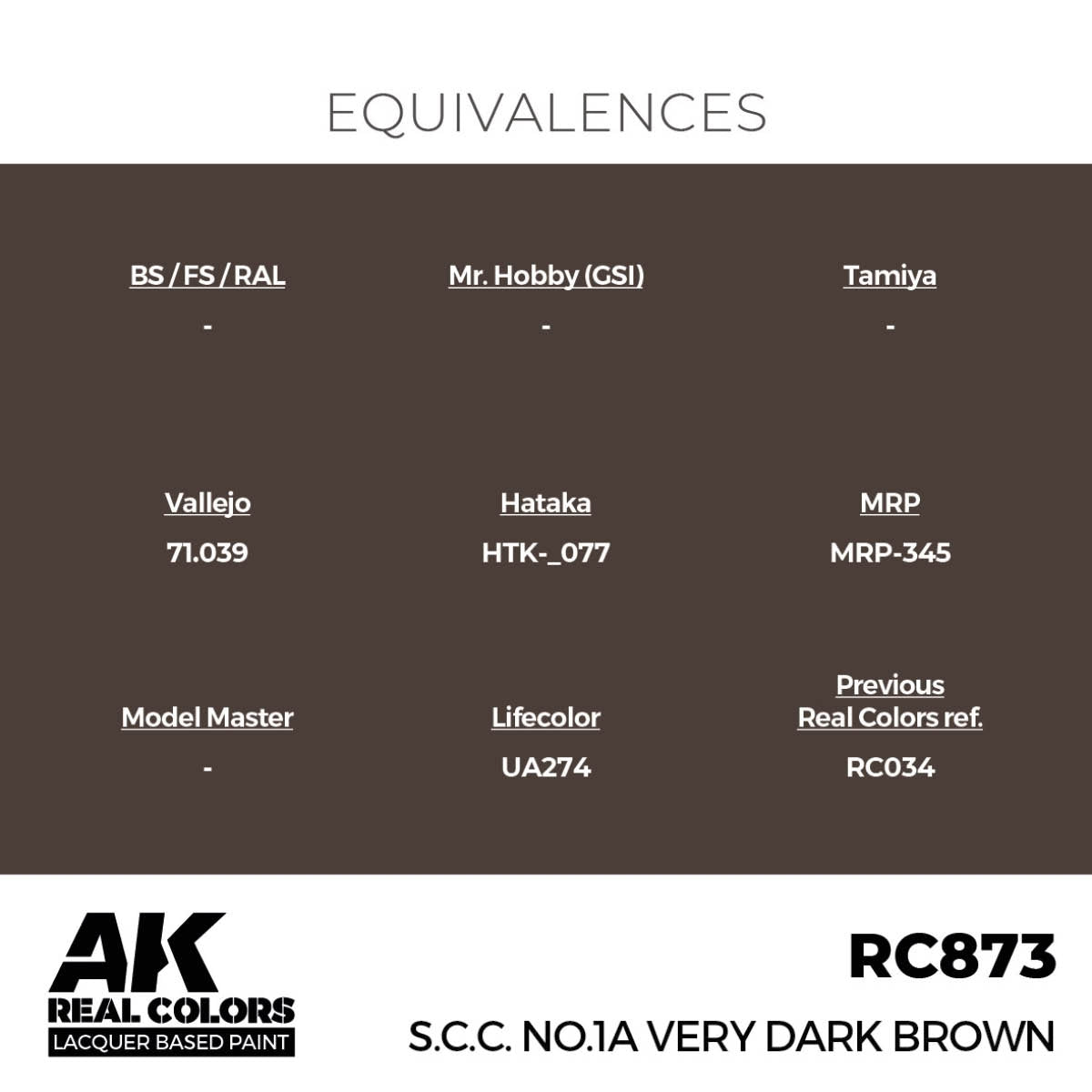 AK Interactive RC873 SCC n° 1A Brun très foncé 17 ml – image 3